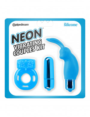 Neon Vibrating Couples Kit Blue