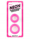 Neon Stretchy Silicone Cock Ring Set Pink