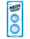 Neon Stretchy Silicone Cock Ring Set Blue