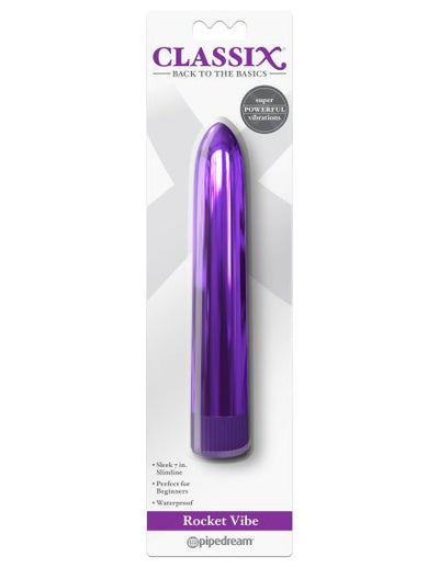 Classix Rocket Vibrator Purple 7 In Metallic