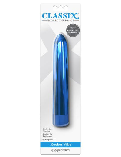 Classix Rocket Vibrator Blue 7 In Metallic