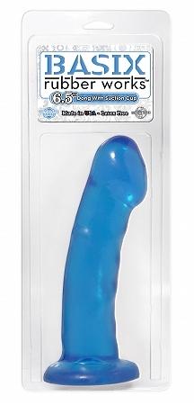 Basix Rubber Works Blue 6.5in Blue Dong With Suction Cup