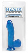 Basix Rubber Works Blue 6.5in Dong With Suction Cup