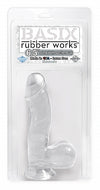 Basix Rubber Works 6.5in Dong With Suction Cup Clear