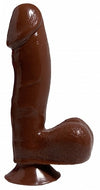 Basix Rubber Works 6.5in Dong WSuction Cup Brown