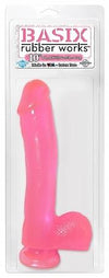 Basix Rubber Works 10in Pink Dong WSuction Cup