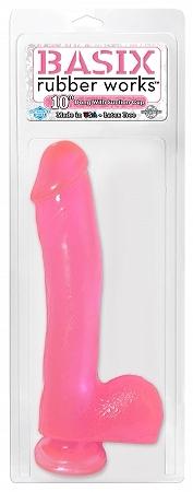 Basix Rubber Works 10in Pink Dong WSuction Cup