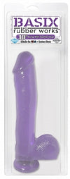 Basix 10in Rubber Works Purple Dong WSuction Cup