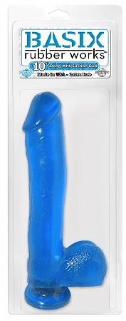 Basix Rubber Works Blue 10in Dong With Suction Cup