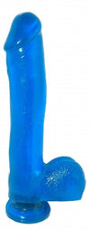 Basix Rubber Works Blue 10in Dong With Suction Cup