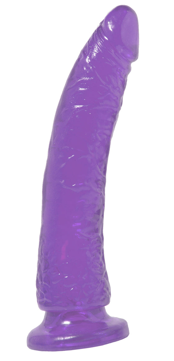 Basix Rubber Works Slim 7in Dong Purple With Suction Cup