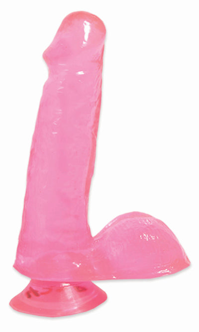 Basix Rubber Works 6in Dong WSuction Cup Pink
