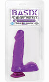 Basix Rubber Works 6in Dong WSuction Cup Purple