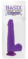 Basix Rubber Works 7.5in Dong WSuction Cup Purple