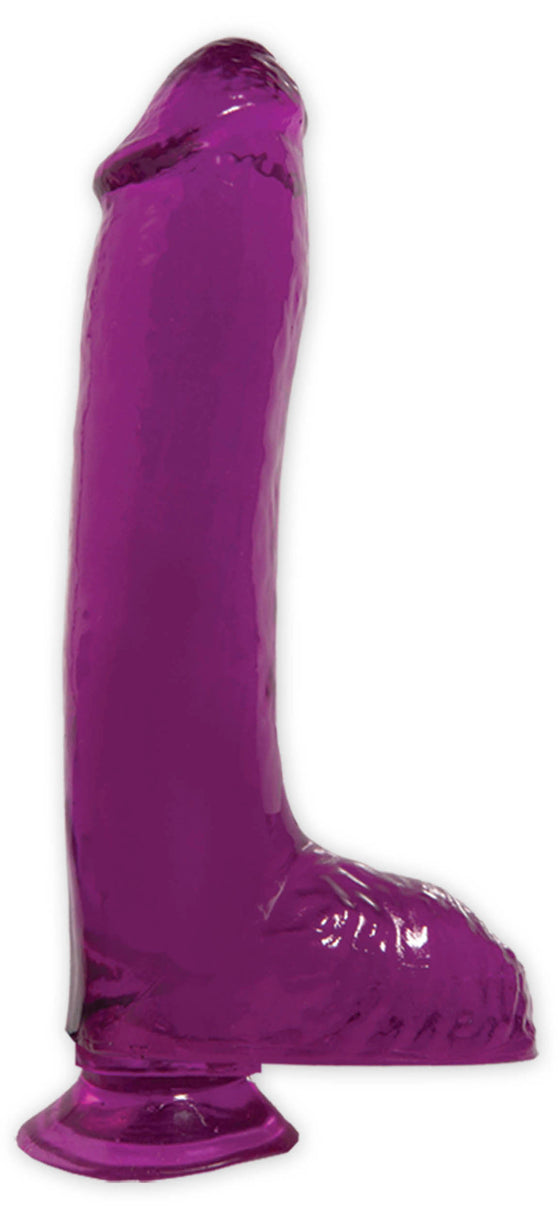 Basix Rubber Works 8in Dong WSuction Purple