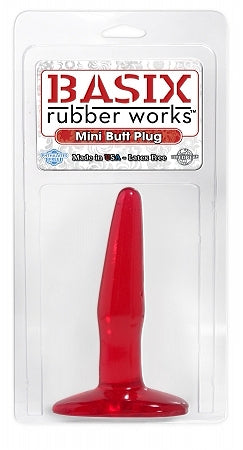 Basix Rubber Works 4in Mini Butt Plug Red