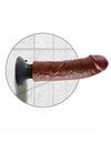 King Cock 8in Cock Brown Vibrating