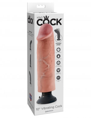 King Cock 10in Cock Flesh Vibrating