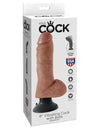 King Cock 8in Vibrating Tan With Balls