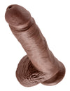 King Cock 8in Cock WBalls Brown