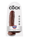 King Cock 8in Cock WBalls Brown