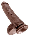 King Cock 10in Cock WBalls Brown