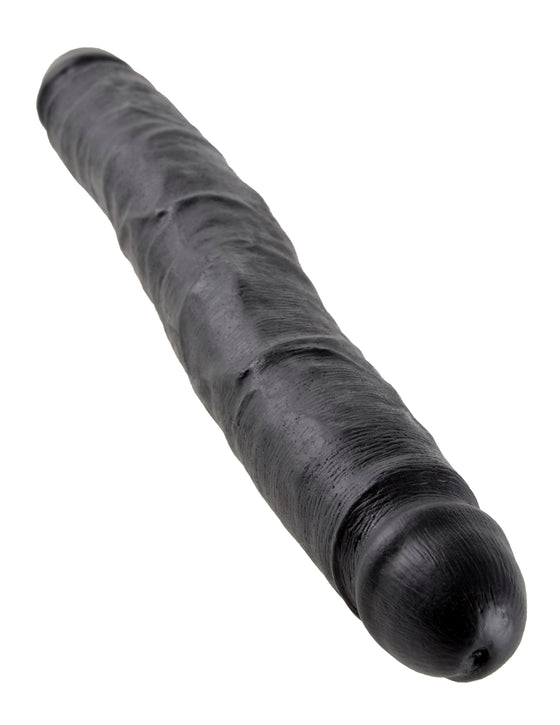 King Cock 12in Slim Double Dildo Black