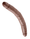 King Cock 12in Slim Double Dildo Brown