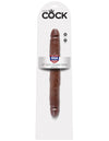 King Cock 12in Slim Double Dildo Brown