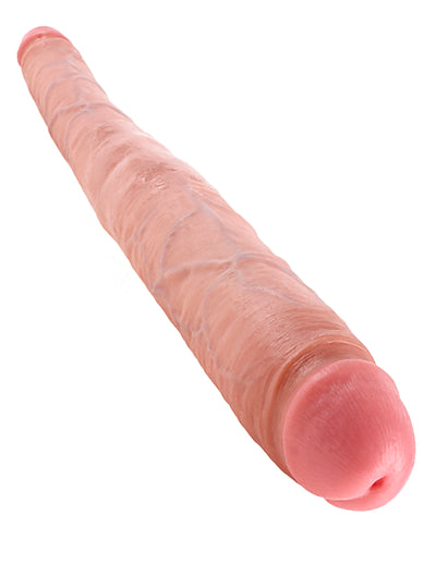 King Cock 16in Tapered Double Dildo Flesh