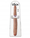 King Cock 16 Tapered Double Dildo Tan "