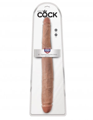 King Cock 16 Tapered Double Dildo Tan 
