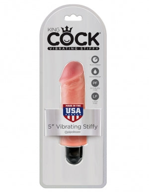 King Cock 5 Vibrating Stiffy Beige Vibrator "