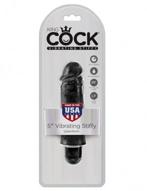 King Cock 5 Vibrating Stiffy Black Vibrator 