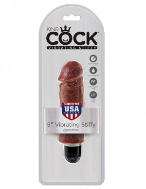 King Cock 5 Vibrating Stiffy Brown Vibrator "