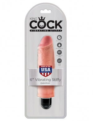 King Cock 6 Vibrating Stiffy Beige "