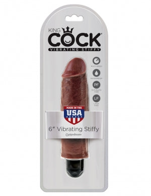 King Cock 6 Vibrating Stiffy Brown "