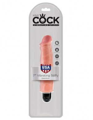 King Cock 7 Vibrating Stiffy Beige "