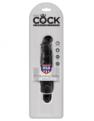 King Cock 7 Vibrating Stiffy Black "