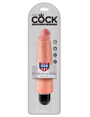 King Cock 8 Vibrating Stiffy Beige 