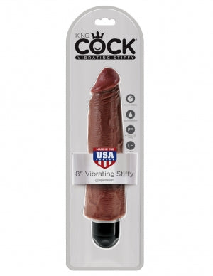 King Cock 8 Vibrating Stiffy Brown "