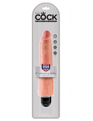 King Cock 9 Vibrating Stiffy Beige "