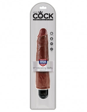 King Cock 9 Vibrating Stiffy Brown "