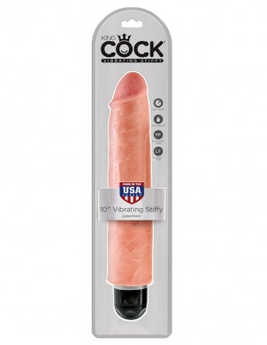 King Cock 10 Vibrating Stiffy Beige "