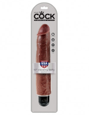 King Cock 10 Vibrating Stiffy Brown "