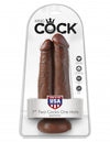 King Cock 7 Two Cocks One Hole Brown "