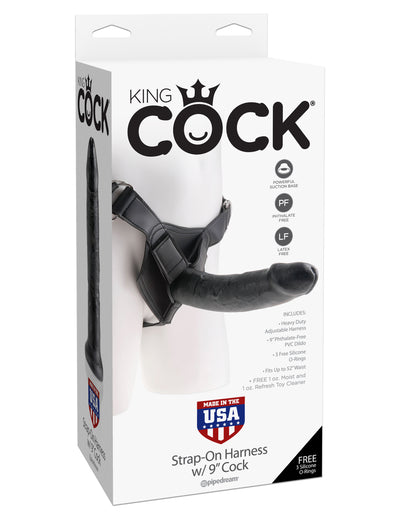 King Cock Strap On Harness With 9 Cock Black 