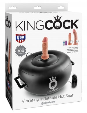King Cock Vibrating Inflatable Hot Seat Black