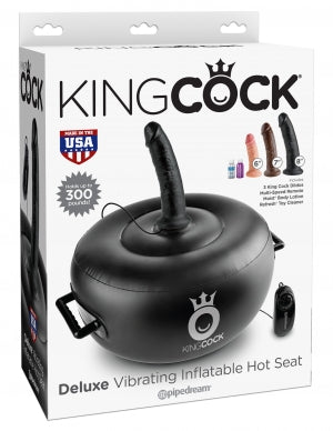 King Cock Deluxe Hot Seat Inflatable Vibrating Black