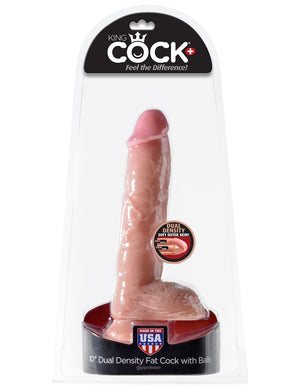 King Cock Dual Density 10 Fa Tcock WBalls Flesh 